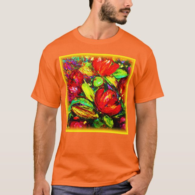 Camiseta "Hermosas flores" Arte Cuto. Comprar ahora (Anverso)