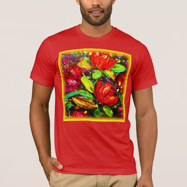 Camiseta "Hermosas flores" Arte Cuto. Comprar ahora (Anverso)