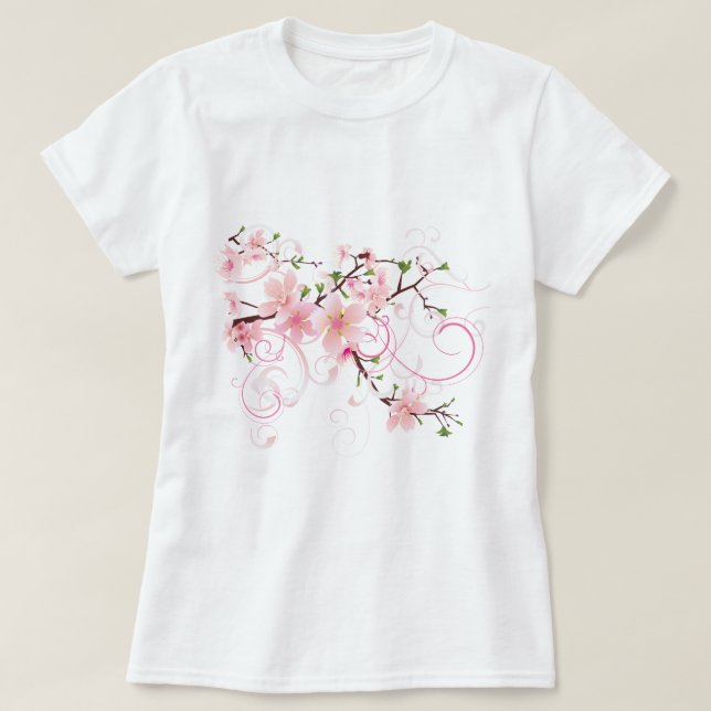 Camiseta Hermosas flores de cerezo (Diseño del anverso)