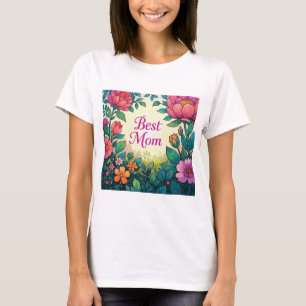 Camiseta Hermosas flores de color acuático