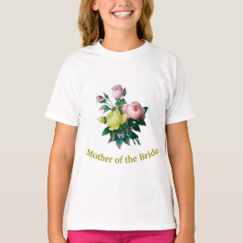 Camiseta hermosas flores de rosa vintage novia madre