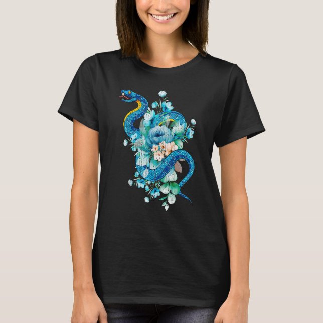 Camiseta Hermosas flores Reptile Keeper Predator Animal S (Anverso)