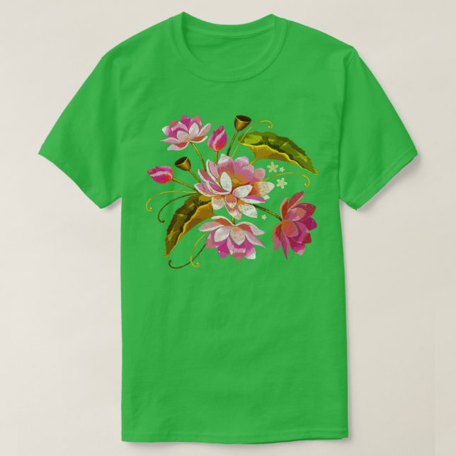 Camiseta Hermosas flores rosas de época (Diseño del anverso)