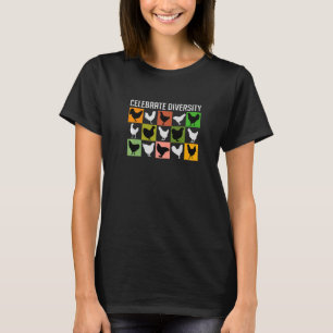 Camiseta Hermosas gallinas muchas razas de gallinas diferen