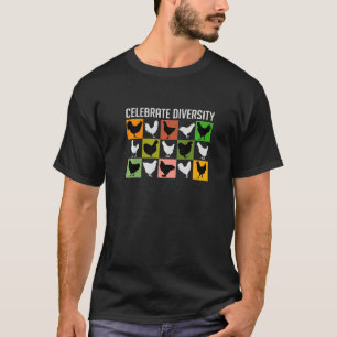 Camiseta Hermosas gallinas muchas razas de gallinas diferen