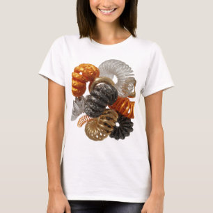 Camiseta Hermosas Gomas de Pelo de Plata NARANJA Y ORO Impr