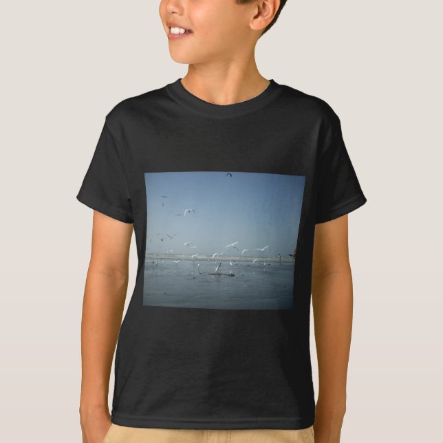 Camiseta Hermosas grullas volando sobre el ballet de la nat (Anverso)