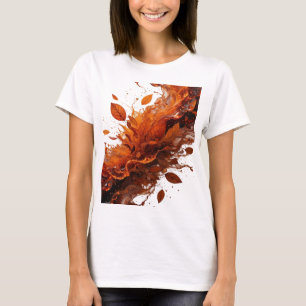 Camiseta Hermosas hojas de otoño plateadas en salpicadura d
