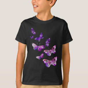Camiseta Hermosas mariposas Chicas mariposas púrpura marip