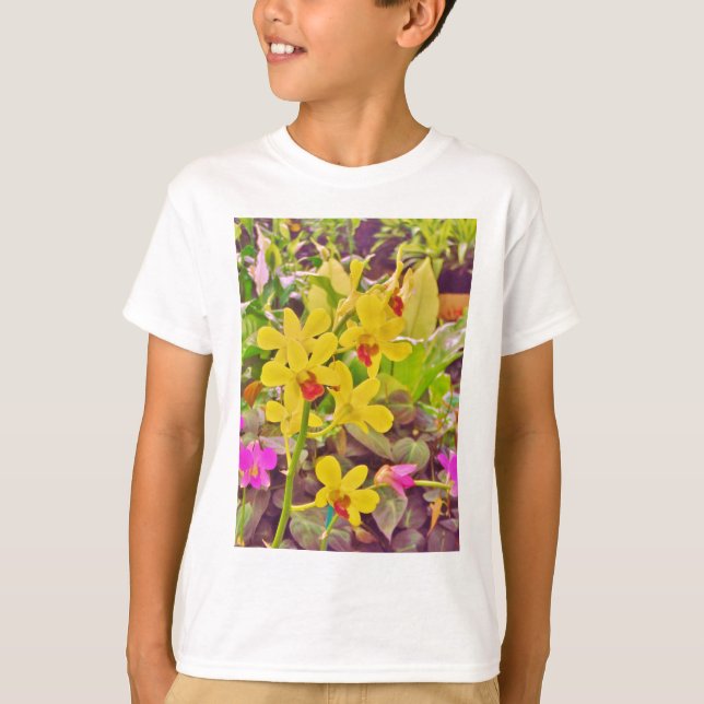 Camiseta Hermosas orquídeas amarillas de otoño (Anverso)