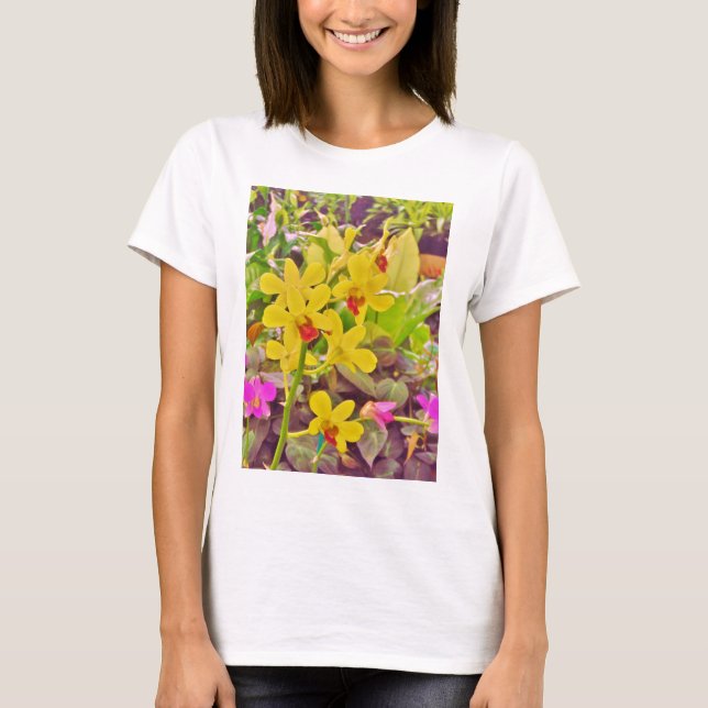 Camiseta Hermosas orquídeas amarillas de otoño (Anverso)