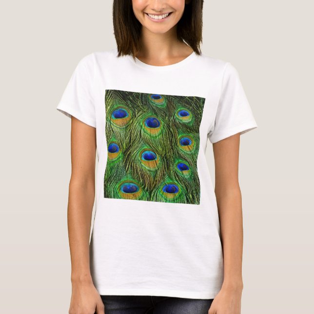 Camiseta Hermosas plumas de pavo real (Anverso)