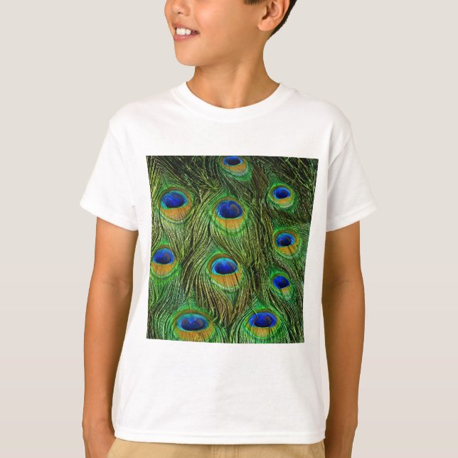 Camiseta Hermosas plumas de pavo real (Anverso)
