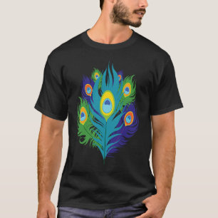 Camiseta Hermosas plumas Pájaros Pájaros Pavo Real