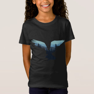 Camiseta Hermoso Aguila Voladora Noche Cielo Pájaro Silho