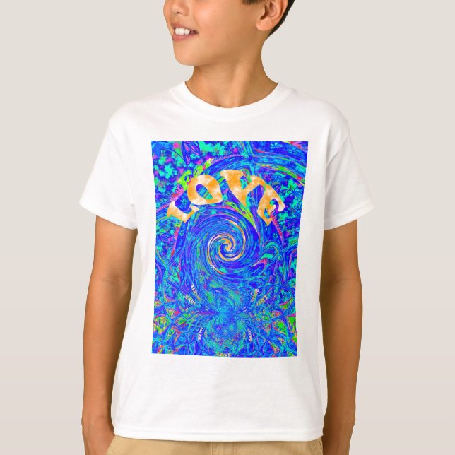 Camiseta Hermoso amor azul Imprimir arte vectorial Flash (Anverso)