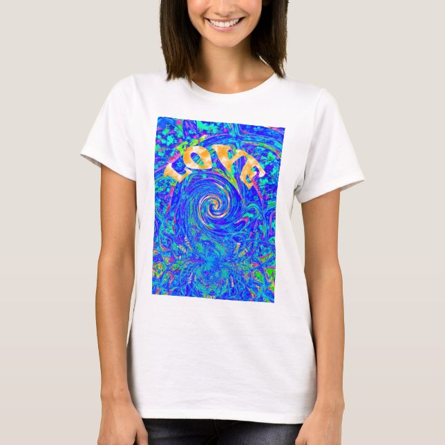 Camiseta Hermoso amor azul Imprimir arte vectorial Flash (Anverso)