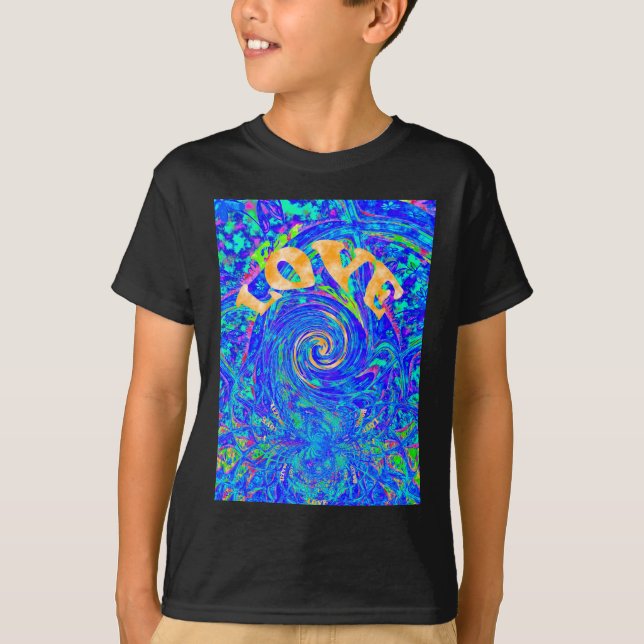 Camiseta Hermoso amor azul Imprimir arte vectorial Flash (Anverso)