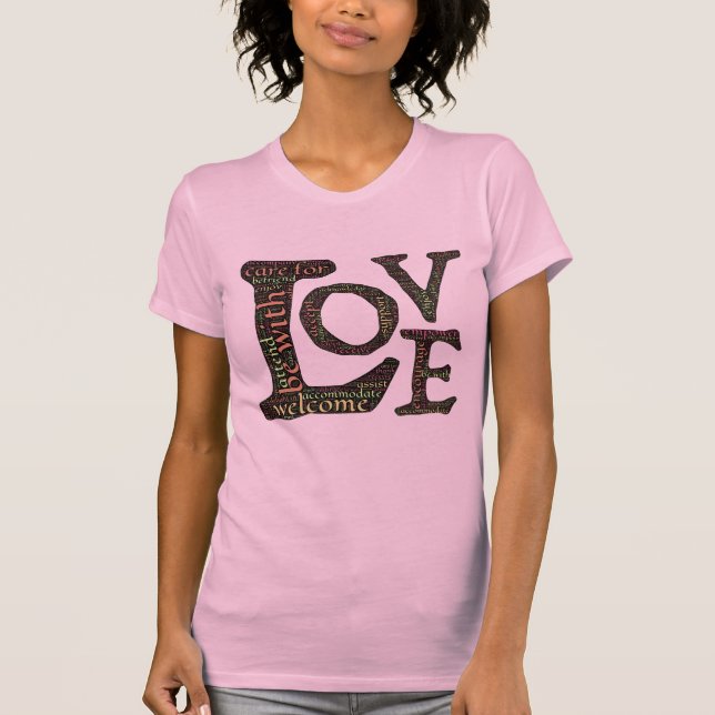 Camiseta Hermoso amor WordArt - Difundir amor y compasión (Anverso)