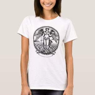 Camiseta Hermoso ángel griego alado con espada y calavera