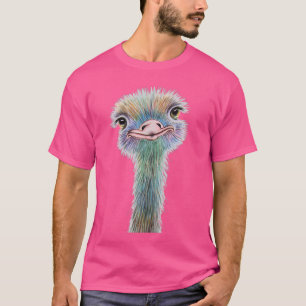 Camiseta Hermoso animal artístico de avestruz colorido