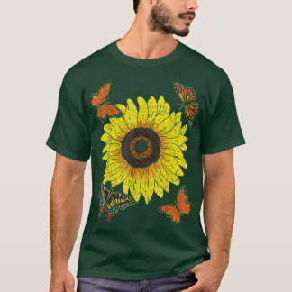 Camiseta Hermoso animal girasol ama a lepidóptero pero