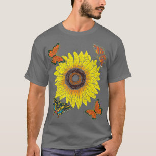 Camiseta Hermoso animal girasol ama a lepidóptero pero