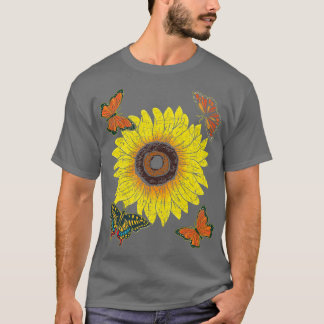 Camiseta Hermoso animal girasol ama a lepidóptero pero