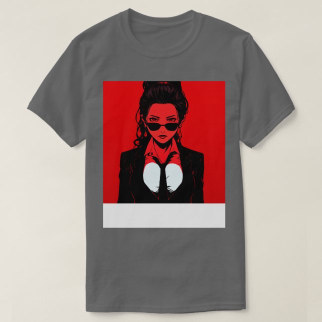 Camiseta Hermoso anime de lady hitman (Diseño del anverso)