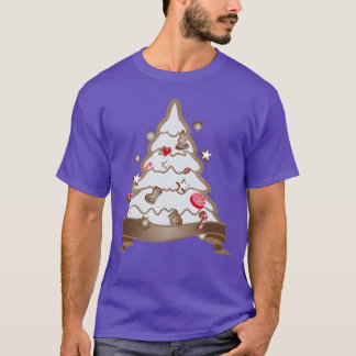 Camiseta hermoso árbol de Navidad de jengibre para Navidade