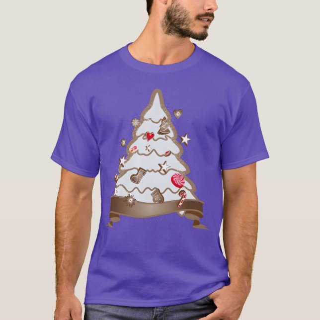 Camiseta hermoso árbol de Navidad de jengibre para Navidade (Anverso)