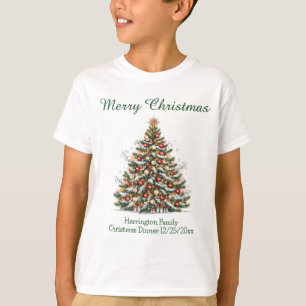 Camiseta Hermoso Árbol de Navidad Decorado para Familia Coo