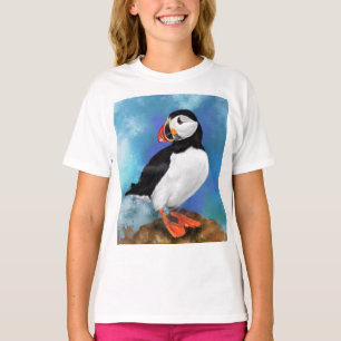 Camiseta Hermoso arte de pintura de pájaros del atlántico