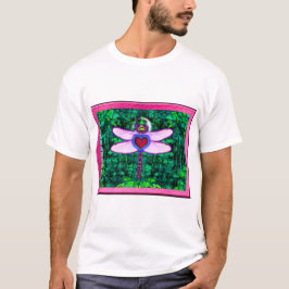 Camiseta Hermoso arte enmarcado “Crackel enmarcado libélula