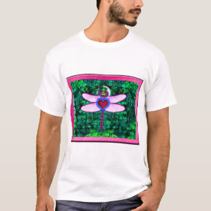 Camiseta Hermoso arte enmarcado “Crackel enmarcado libélula