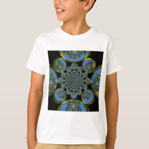 Camiseta Hermoso arte fresco azul real negro Kaleidoscope