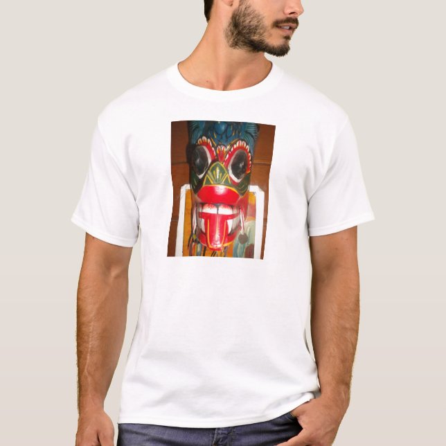 Camiseta Hermoso arte tradicional cingalés de máscara de fu (Anverso)