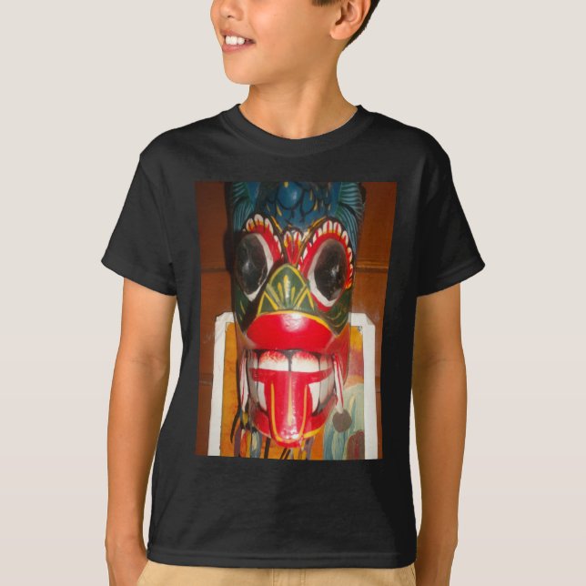 Camiseta Hermoso arte tradicional cingalés de máscara de fu (Anverso)