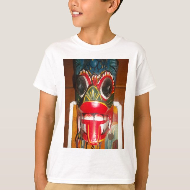 Camiseta Hermoso arte tradicional cingalés de máscara de fu (Anverso)
