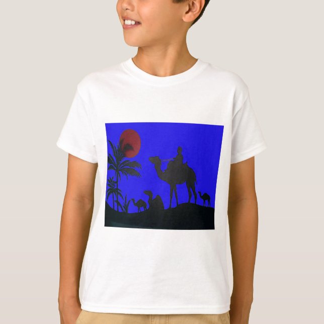 Camiseta Hermoso asombroso Camello Sunset Safari Art Print (Anverso)