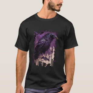 Camiseta Hermoso Black Crow Raven Bird Purple Stain Men W