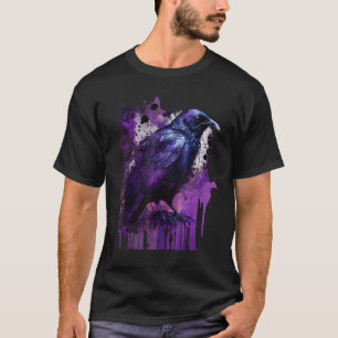 Camiseta Hermoso Black Crow Raven Bird Purple Stain Men W
