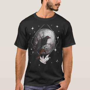 Camiseta Hermoso Black Crow Raven Bird Silhouette Vintage