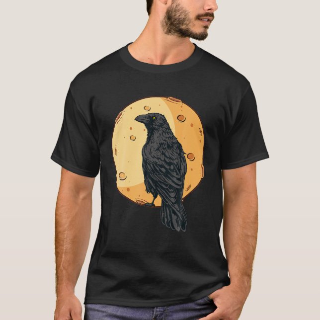 Camiseta Hermoso Black Crow Raven Bird Watch. Birds Silho (Anverso)