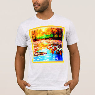 Camiseta Hermoso bosque Naranja de colores vivos. ¡Hazte co