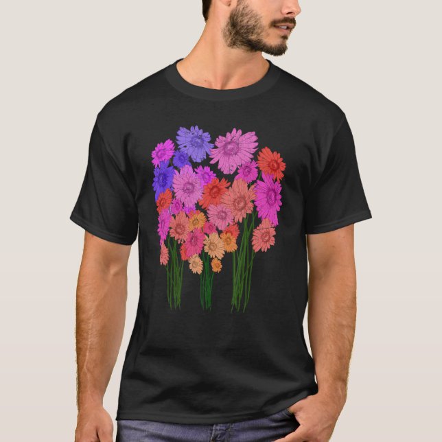 Camiseta Hermoso Bota de flores de color silvestre (Anverso)