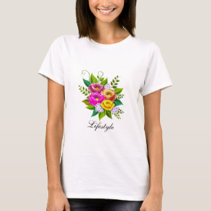 Camiseta Hermoso Bouquet de flores de colores