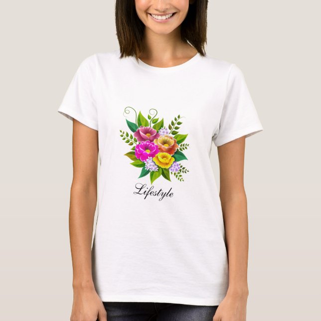 Camiseta Hermoso Bouquet de flores de colores (Anverso)