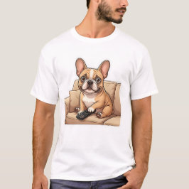 Camiseta Hermoso Bulldog Francés Mirando Dibujos Animados e