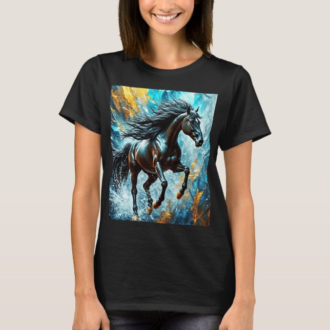 Camiseta Hermoso caballo en carrera (Anverso)